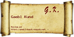 Gaebl Kund névjegykártya
